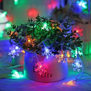1pc, Snowflake Lights Christmas Decorations